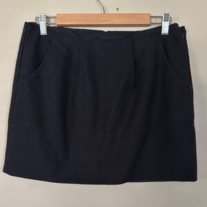 J Crew wool black mini skirt